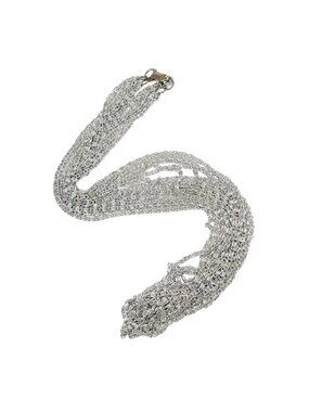 Vintage Celebrity NY 8-Strand Lumachina Chain Necklace Silver Tone 1960s Jewelry